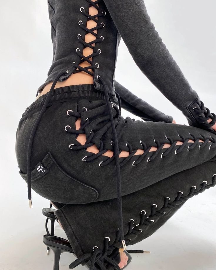 Hidden Cult lace up set womens two piece